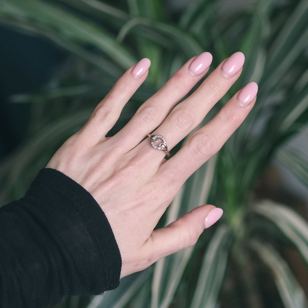 Art Deco Diamond Halo Ring - Lost Owl Jewelry