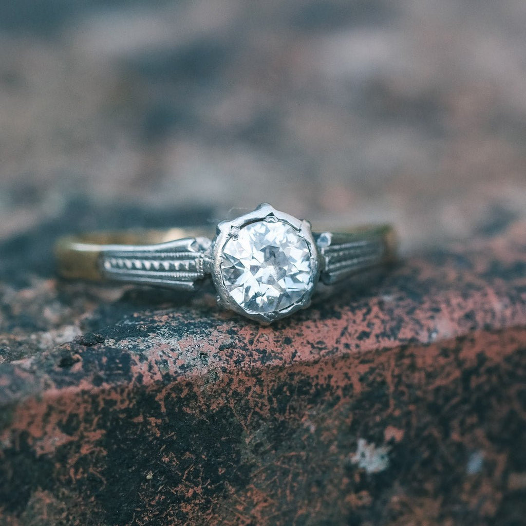 Art Deco Diamond Solitaire Ring - Lost Owl Jewelry