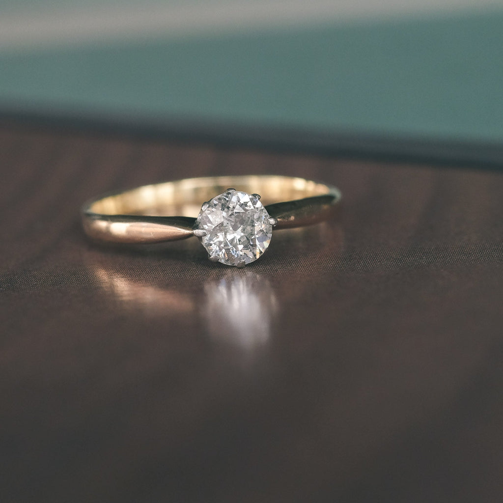 Art Deco Diamond Solitaire Ring - Lost Owl Jewelry