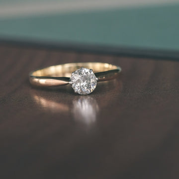 Art Deco Diamond Solitaire Ring - Lost Owl Jewelry