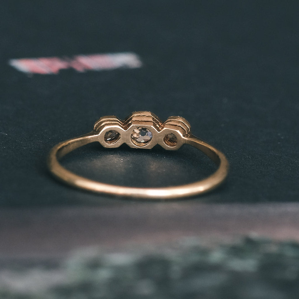 Art Deco Diamond Trilogy Ring - Lost Owl Jewelry