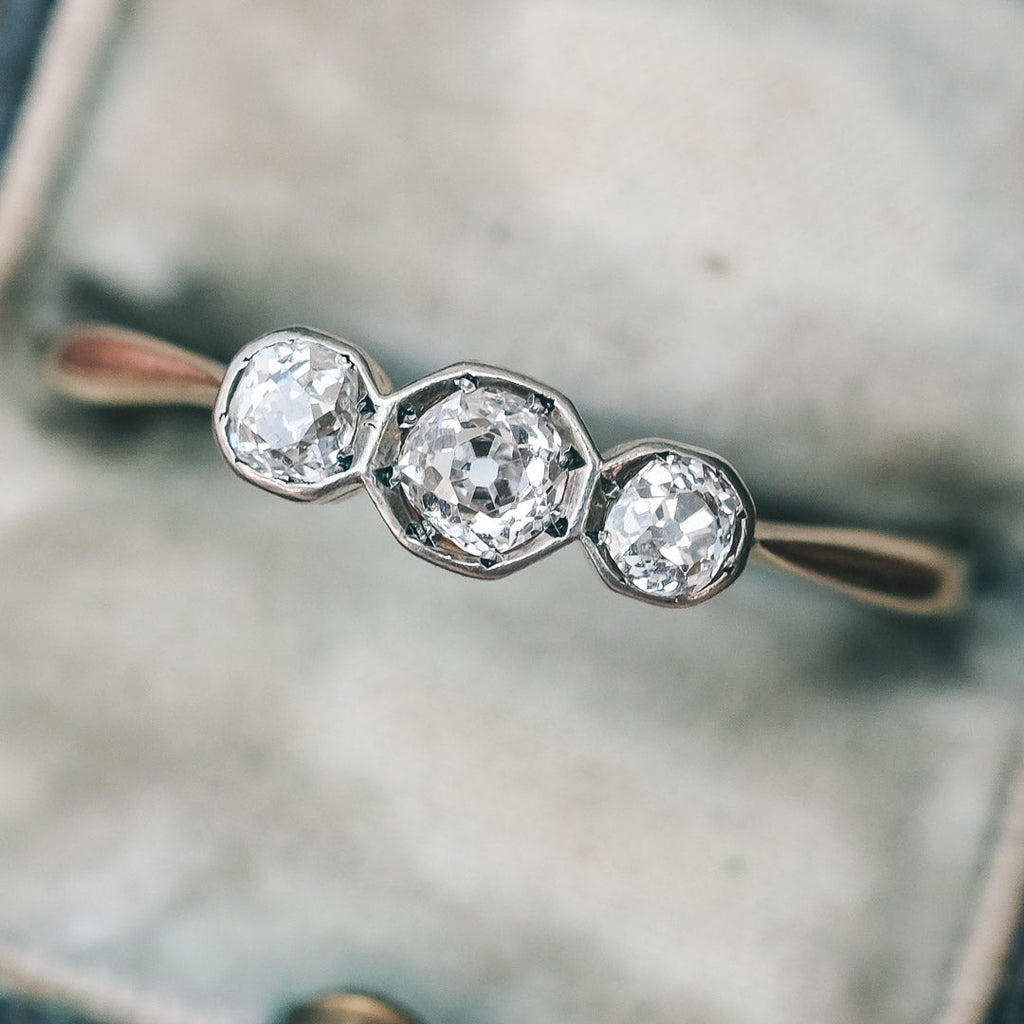 Art Deco Diamond Trilogy Ring - Lost Owl Jewelry