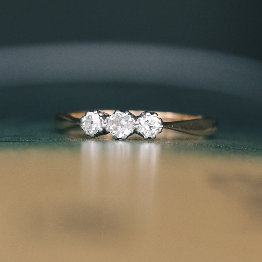Art Deco Diamond Trilogy Ring - Lost Owl Jewelry
