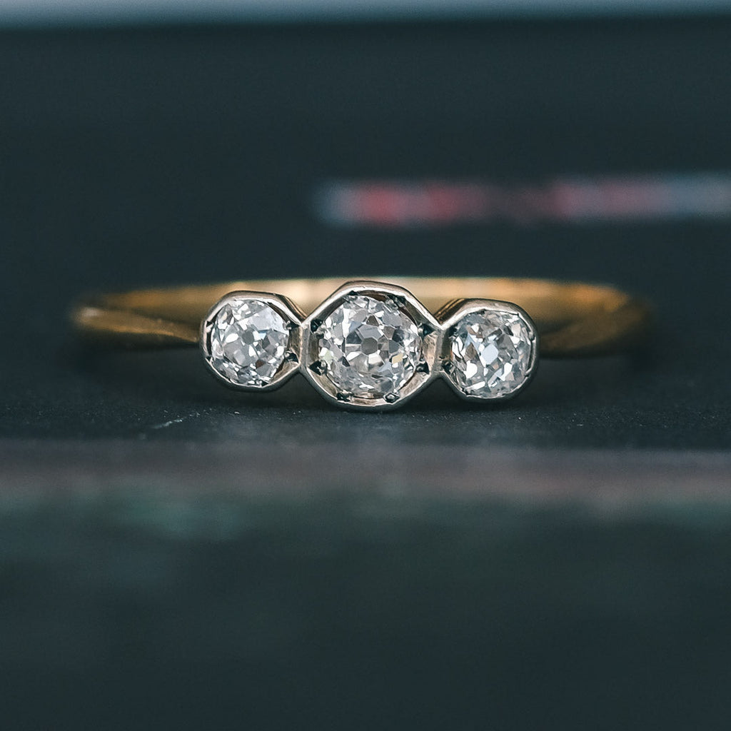 Art Deco Diamond Trilogy Ring - Lost Owl Jewelry