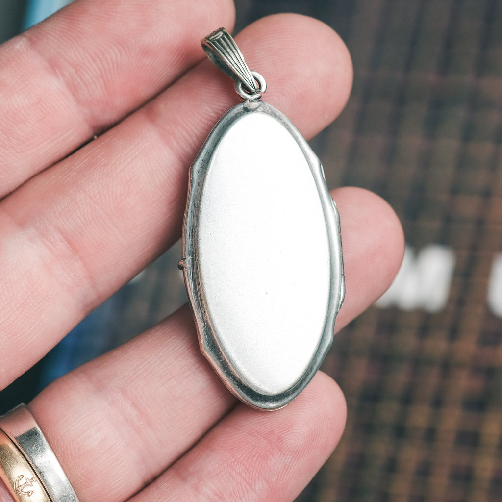 Art Deco Enamel Rose Locket - Lost Owl Jewelry