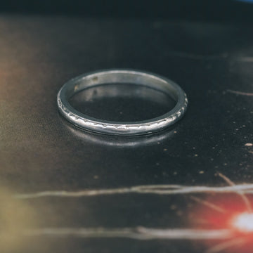 Art Deco Engaved Platinum Band - Lost Owl Jewelry