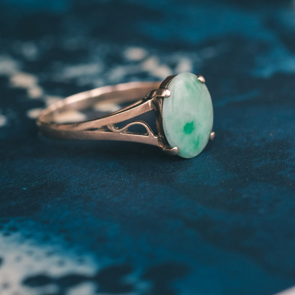 Art Deco Jade Ring - Lost Owl Jewelry