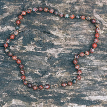 Art Deco Jasper Bead Necklace - Lost Owl Jewelry