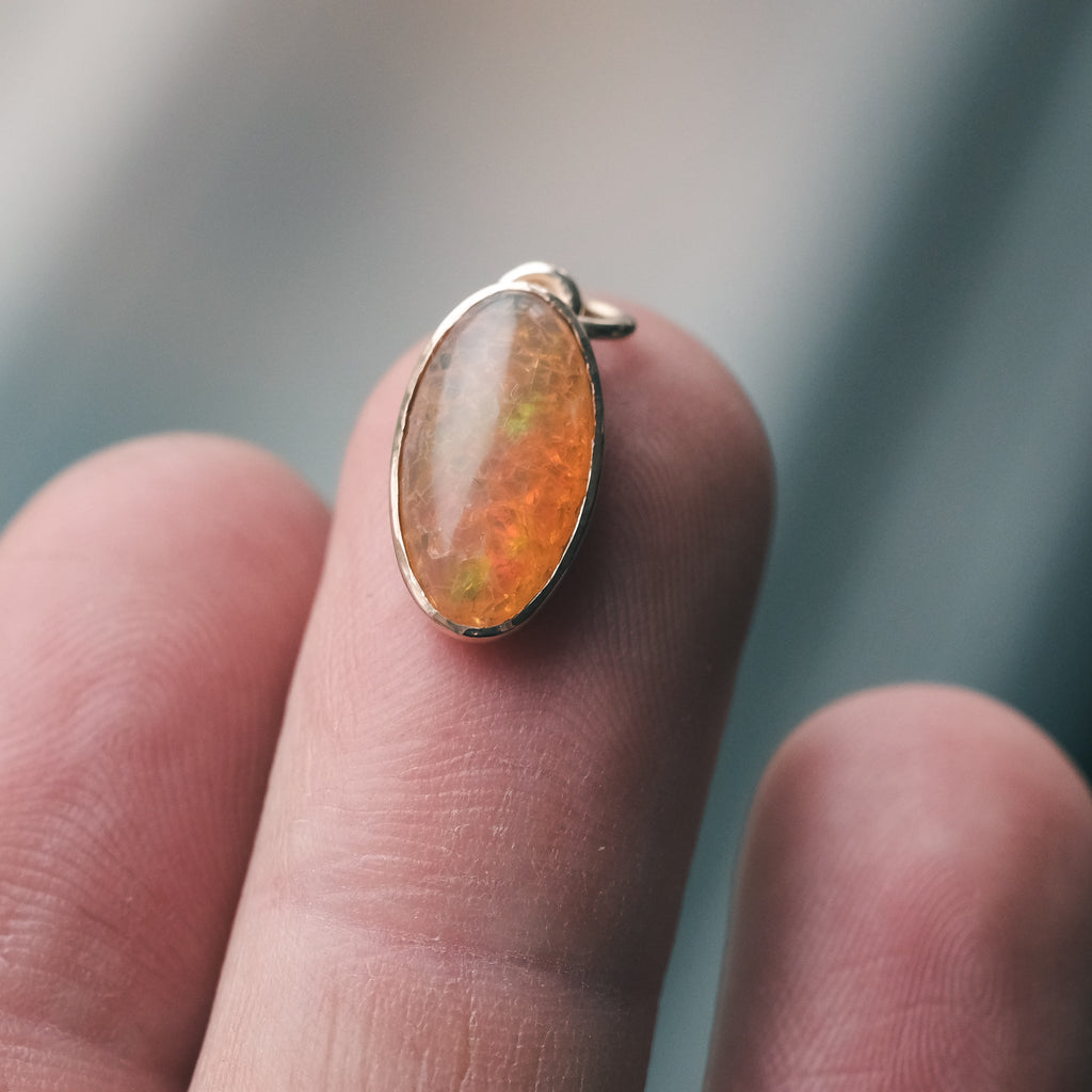 Art Deco Jelly Opal Pendant - Lost Owl Jewelry