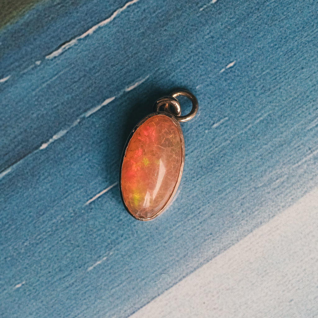 Art Deco Jelly Opal Pendant - Lost Owl Jewelry