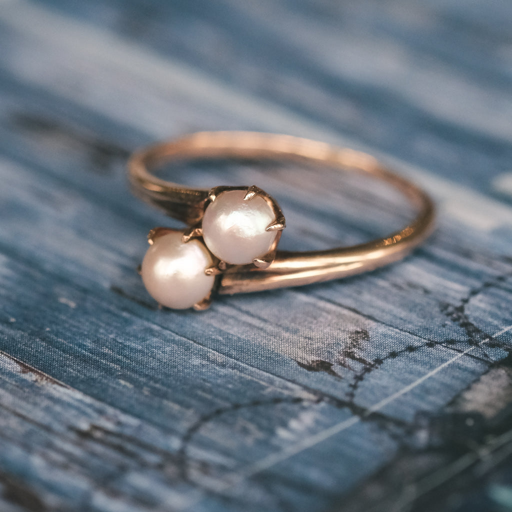 Art Deco Mikimoto Pearl Ring - Lost Owl Jewelry