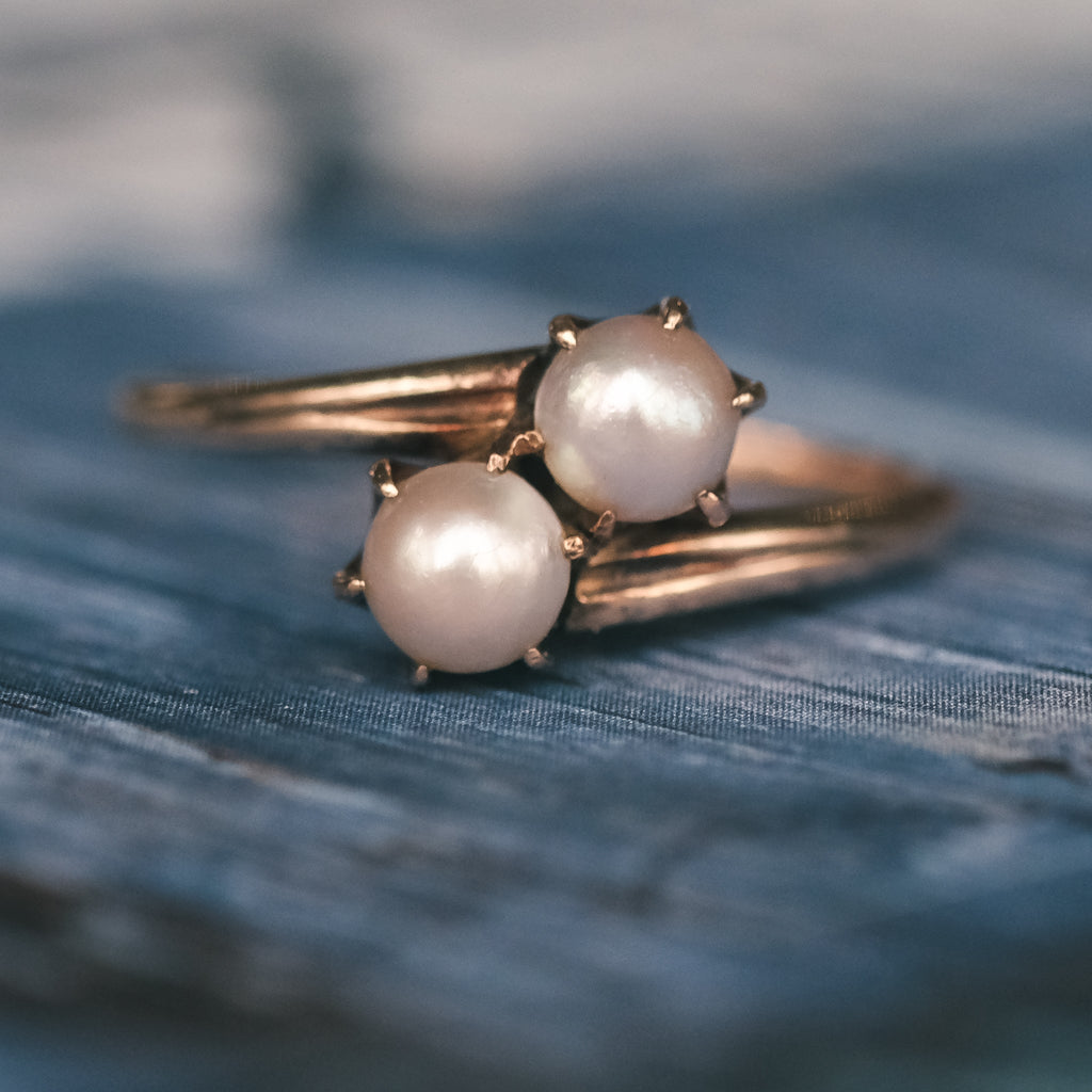 Art Deco Mikimoto Pearl Ring - Lost Owl Jewelry