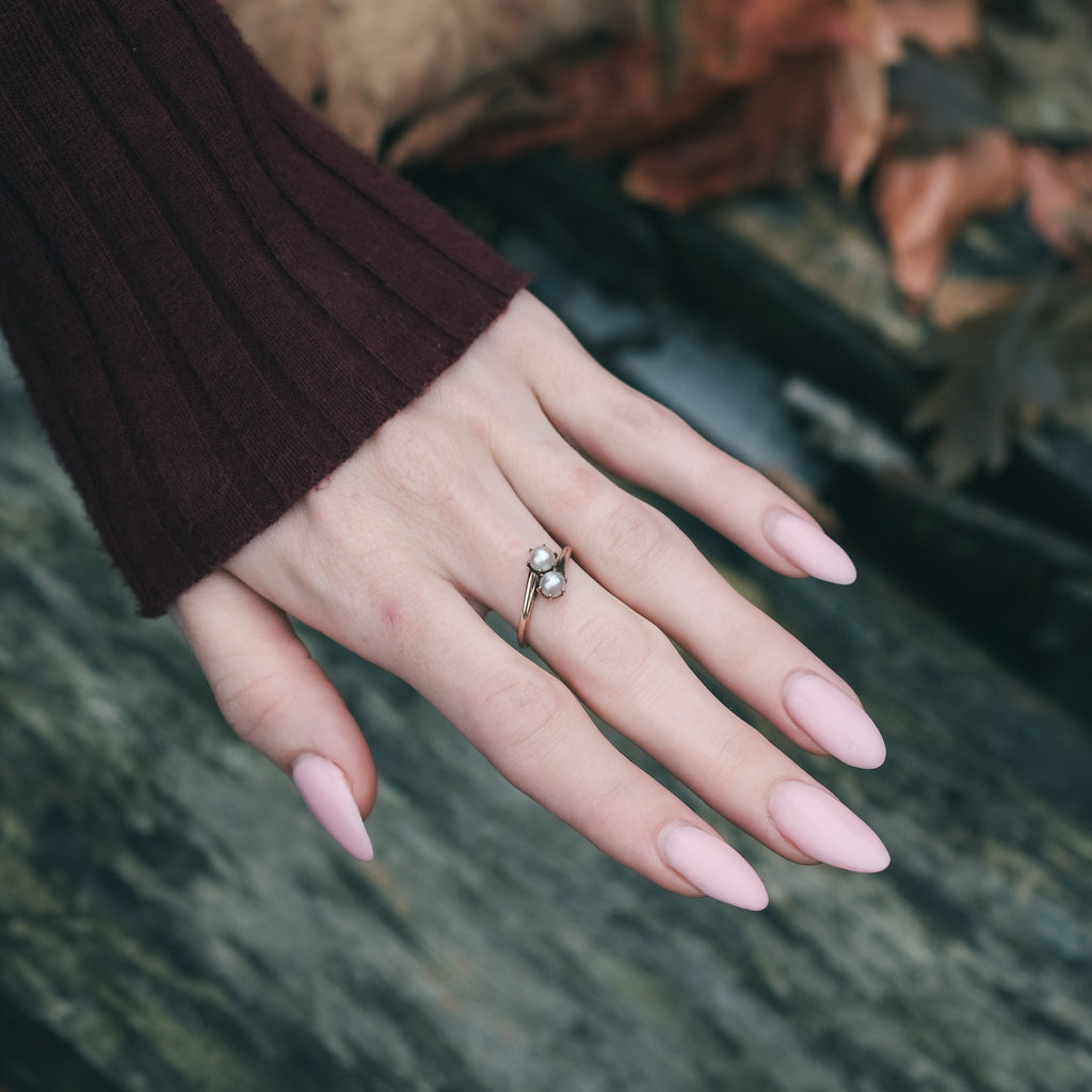 Art Deco Mikimoto Pearl Ring - Lost Owl Jewelry