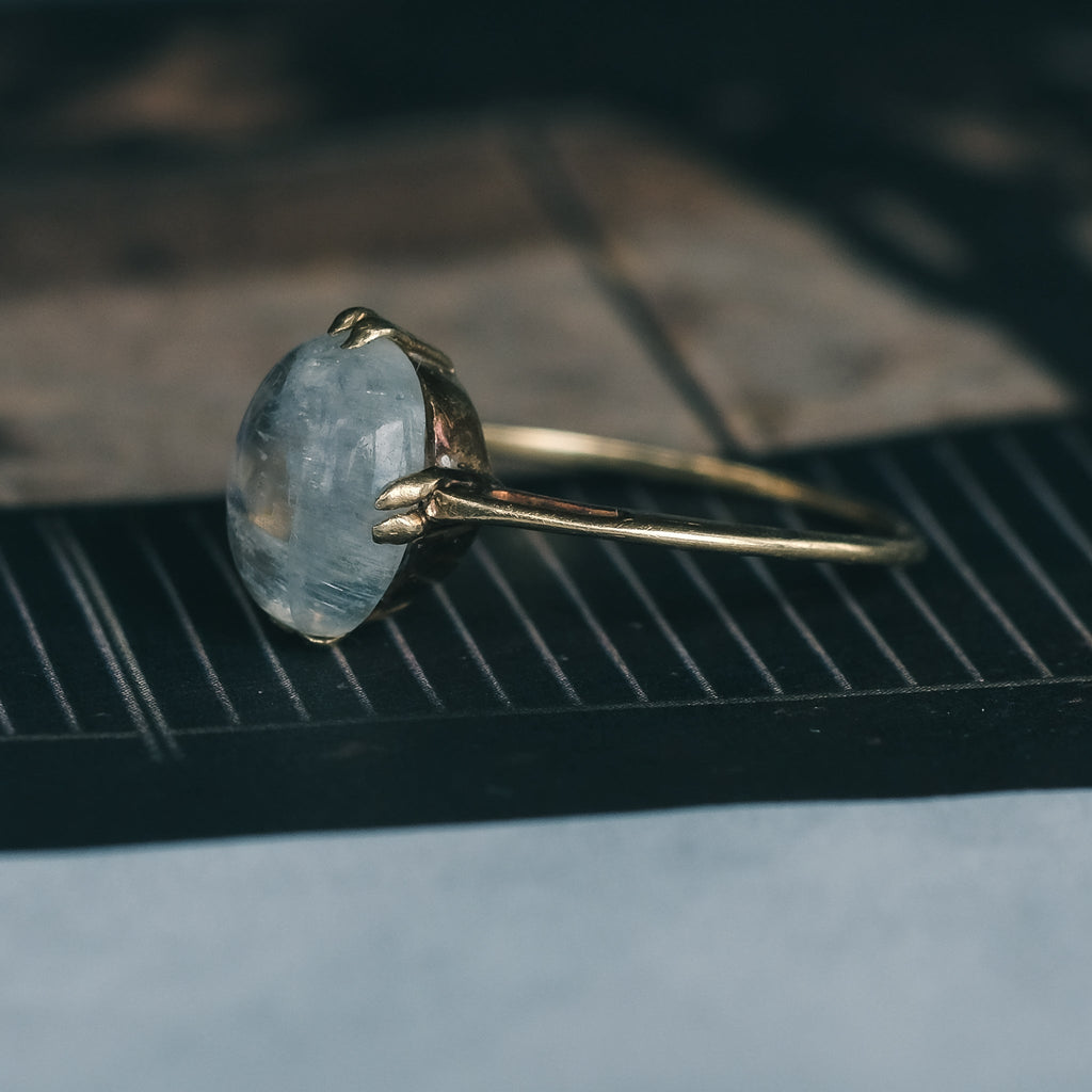 Art Deco Moonstone Ring - Lost Owl Jewelry