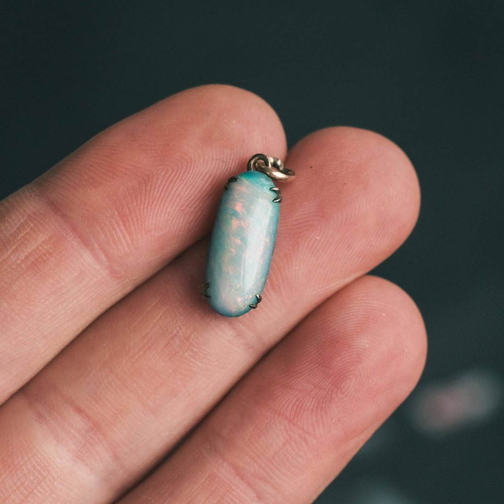 Art Deco Opal Pendant - Lost Owl Jewelry