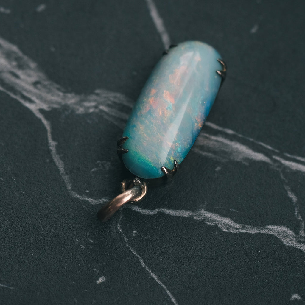 Art Deco Opal Pendant - Lost Owl Jewelry