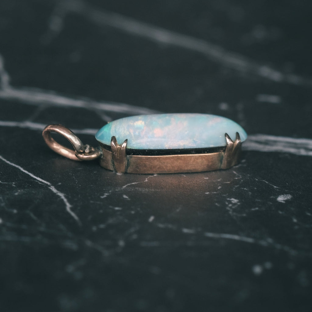 Art Deco Opal Pendant - Lost Owl Jewelry