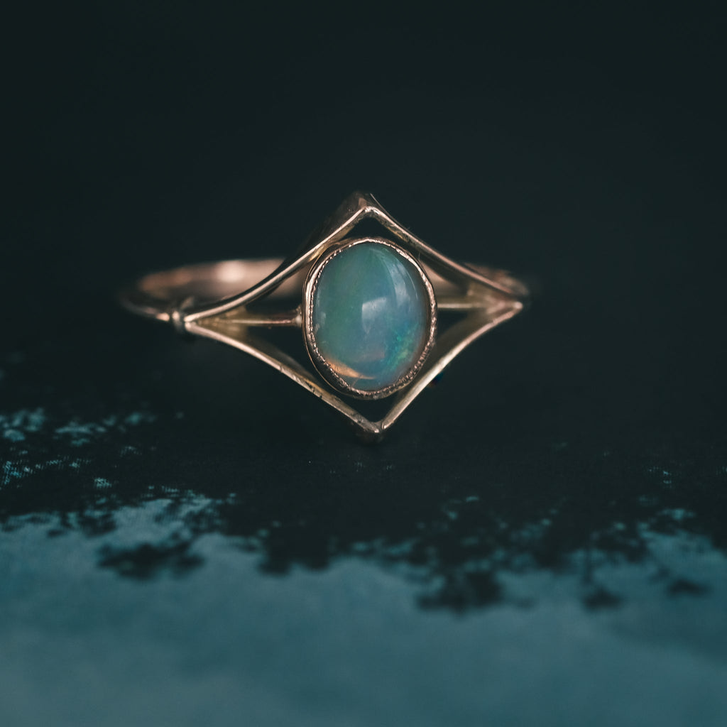 Art Deco Opal Ring - Lost Owl Jewelry