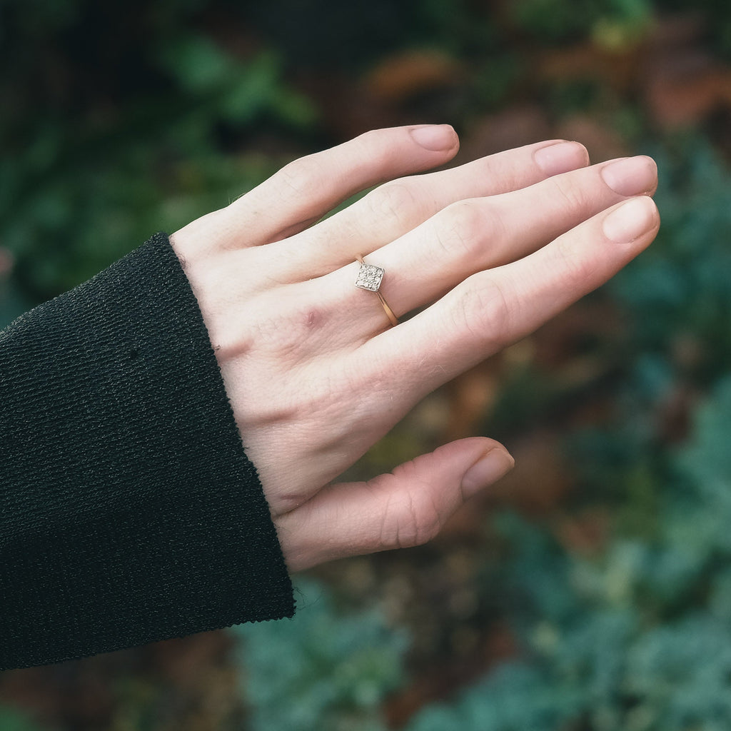 Art Deco Pavé Diamond Ring - Lost Owl Jewelry