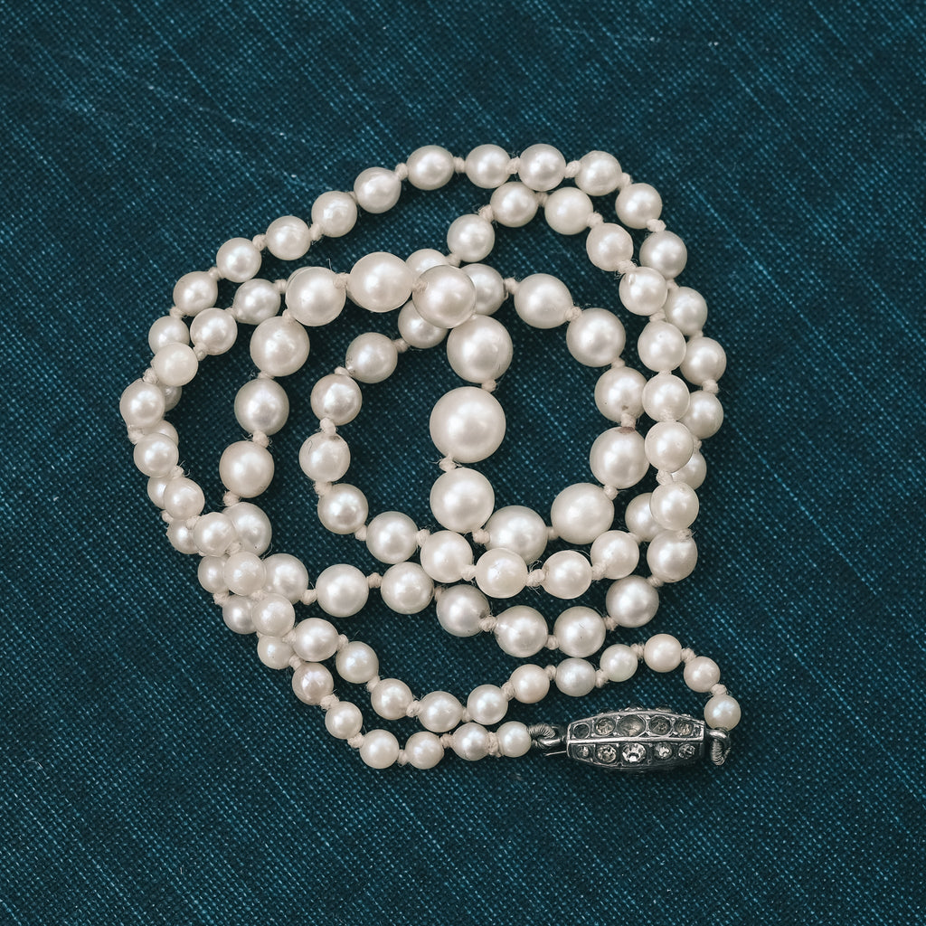 Art Deco Pearl Necklace - Lost Owl Jewelry