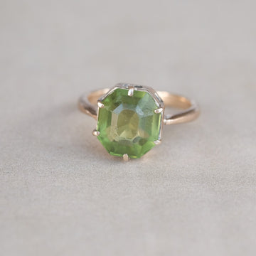 Art Deco Peridot Ring - Lost Owl Jewelry