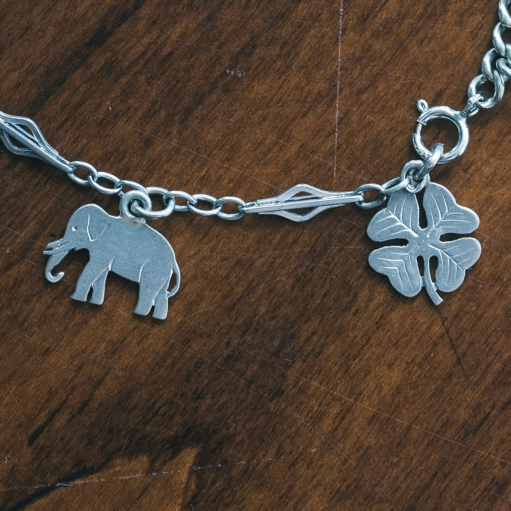 Art Deco Platinum Charm Bracelet - Lost Owl Jewelry