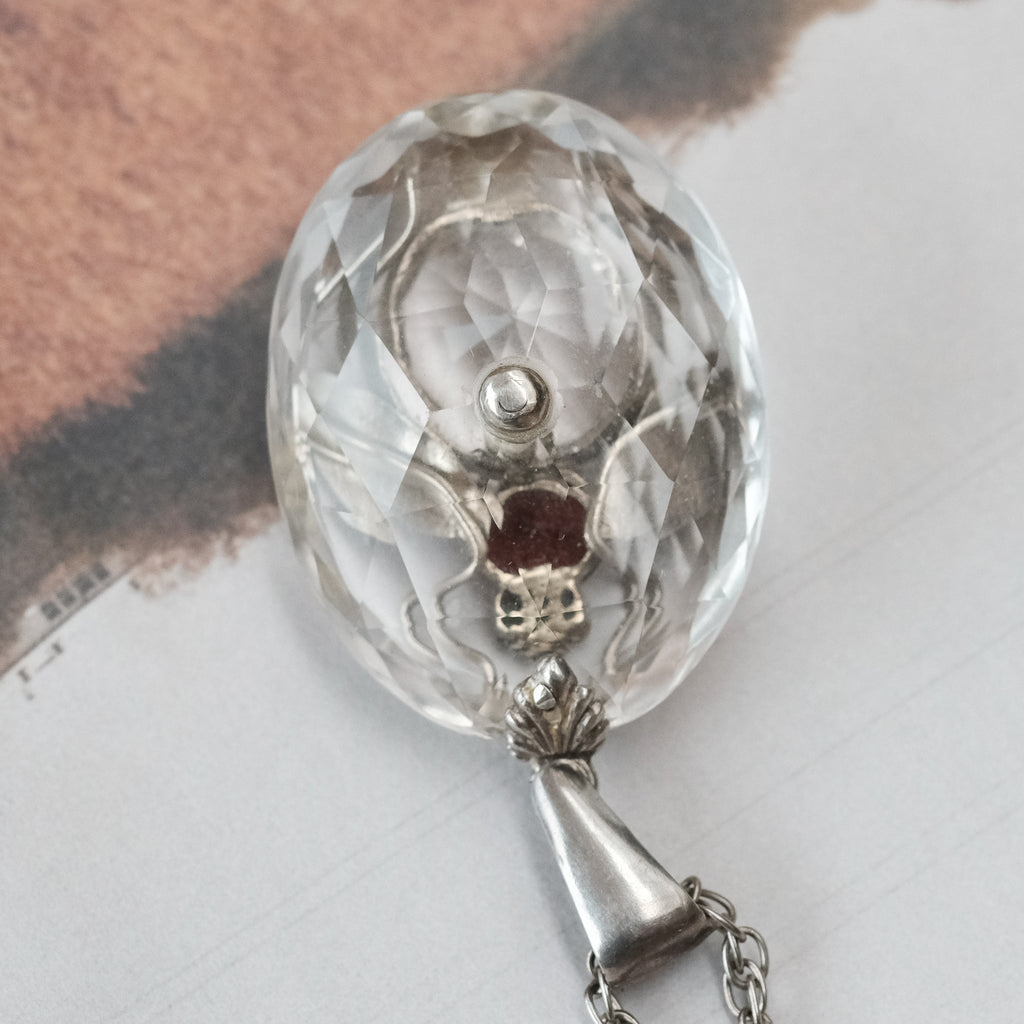 Art Deco Rock Crystal Bee Pendant - Lost Owl Jewelry
