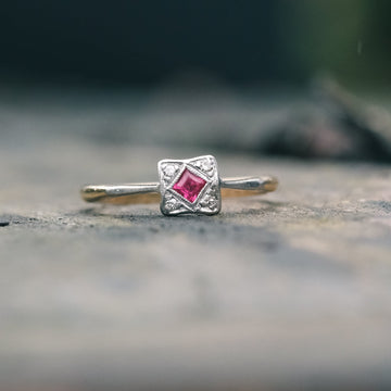 Art Deco Ruby Panel Ring - Lost Owl Jewelry