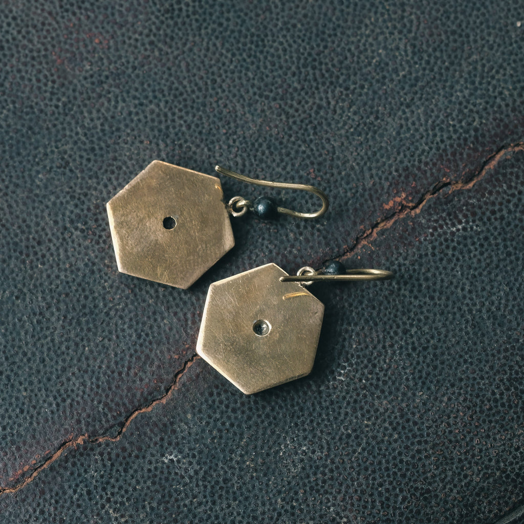 Art Deco Shakudō Earrings - Lost Owl Jewelry