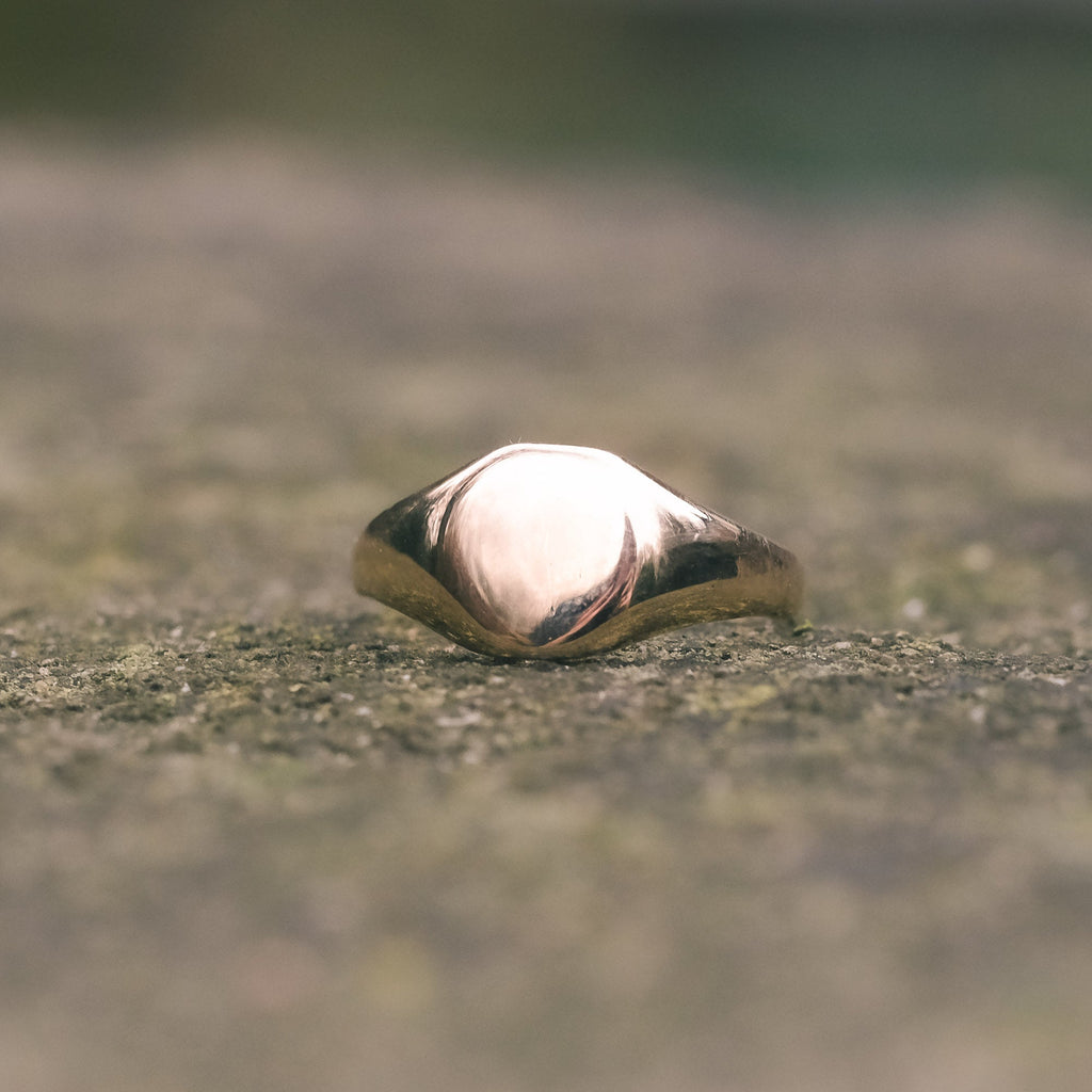 Art Deco Small Cushion Signet Ring - Lost Owl Jewelry