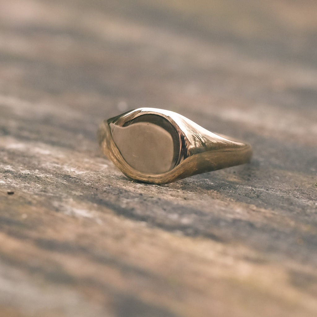 Art Deco Small Cushion Signet Ring - Lost Owl Jewelry