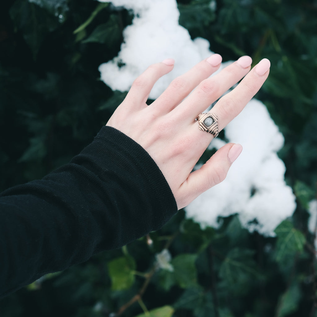 Art Deco Star Sapphire Ring - Lost Owl Jewelry