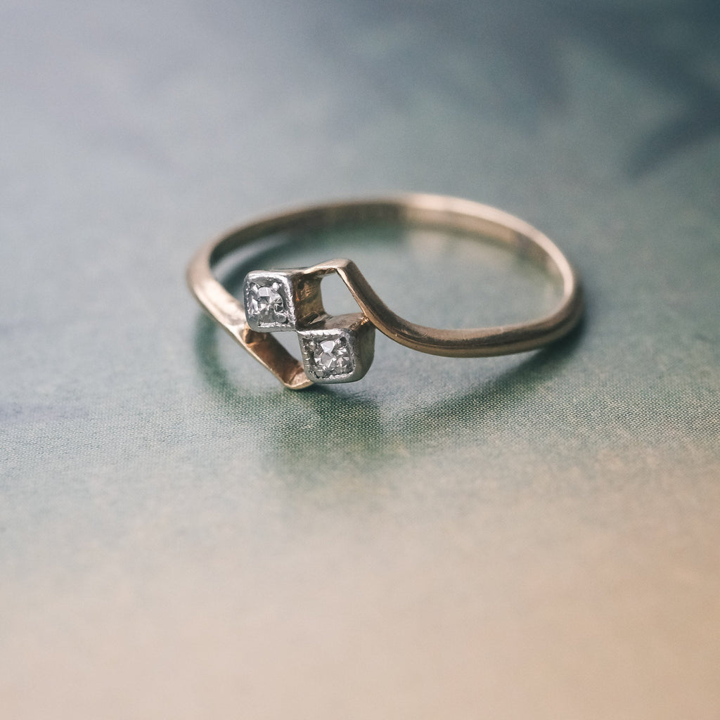 Art Deco Toi et Moi Ring - Lost Owl Jewelry