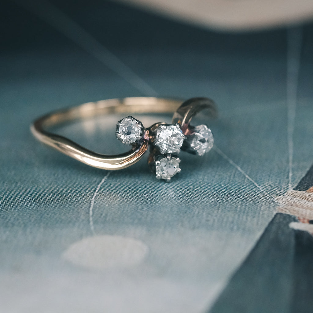 Art Nouveau Diamond Four-Stone Ring - Lost Owl Jewelry