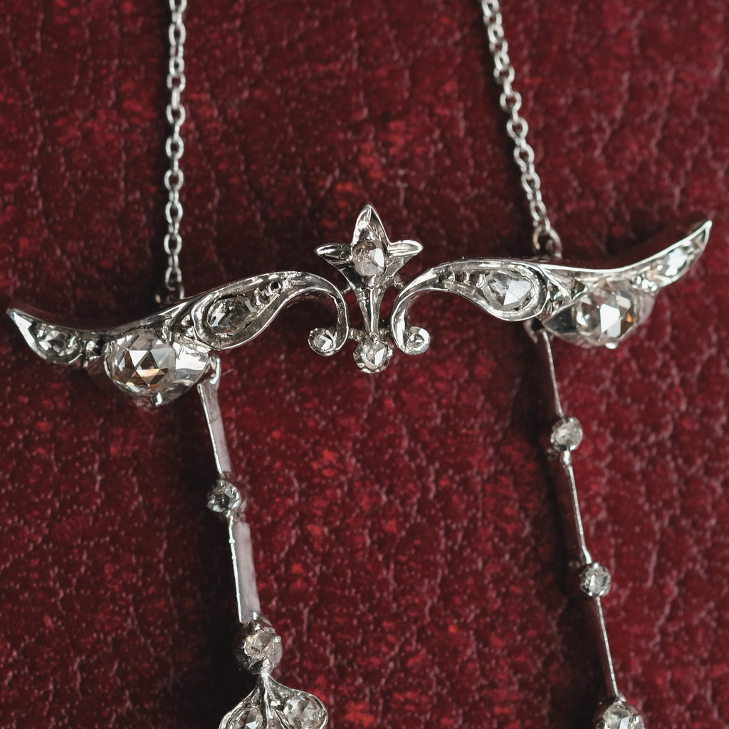 Art Nouveau Diamond Negligee Necklace - Lost Owl Jewelry