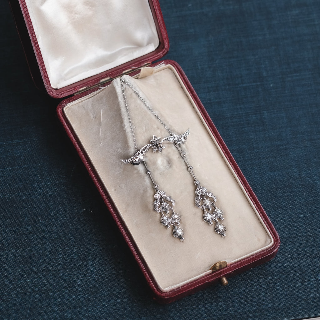 Art Nouveau Diamond Negligee Necklace - Lost Owl Jewelry