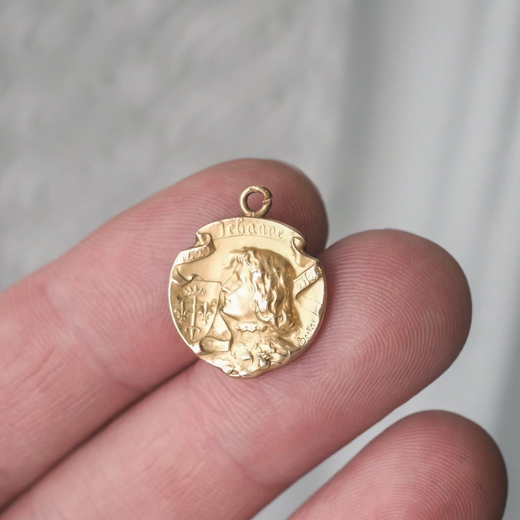 Art Nouveau Joan of Arc Pendant - Lost Owl Jewelry