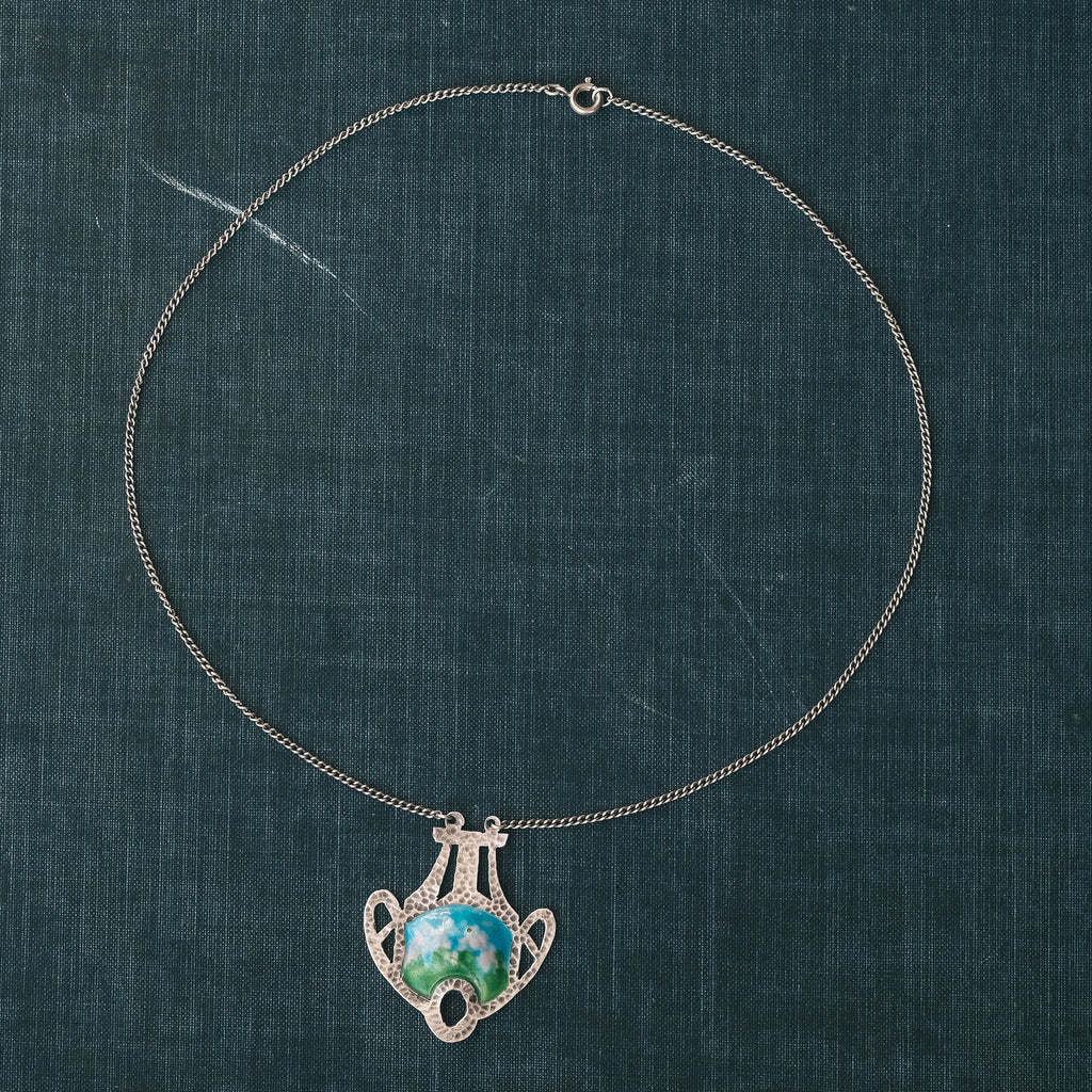 Arts & Crafts Abstract Enamel Pendant - Lost Owl Jewelry