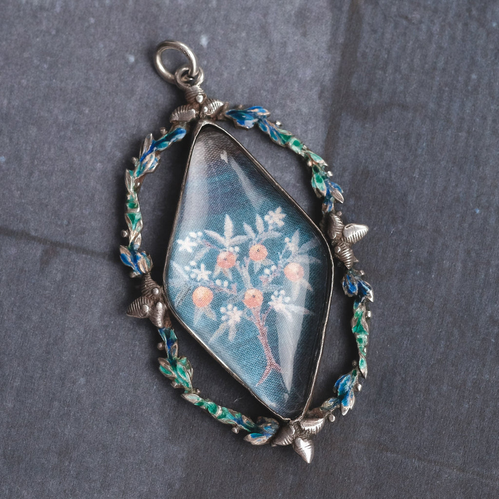 Arts & Crafts Enamel Locket - Lost Owl Jewelry