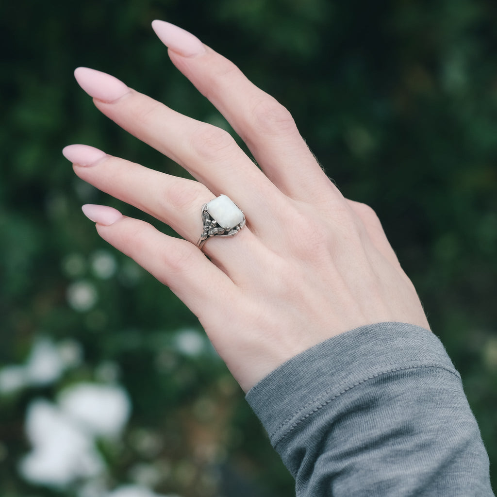 Arts & Crafts Opal Ring - Lost Owl Jewelry