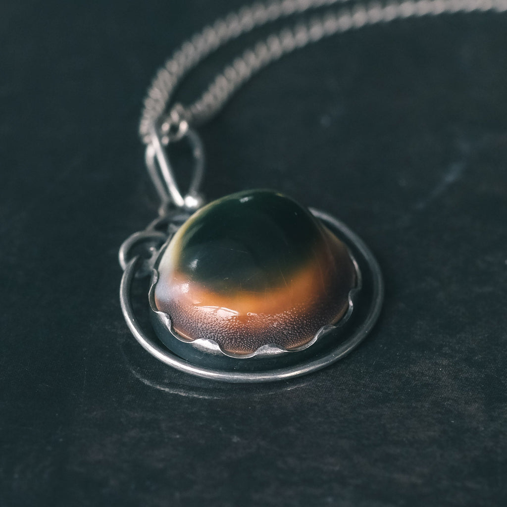 Arts & Crafts Operculum Pendant - Lost Owl Jewelry