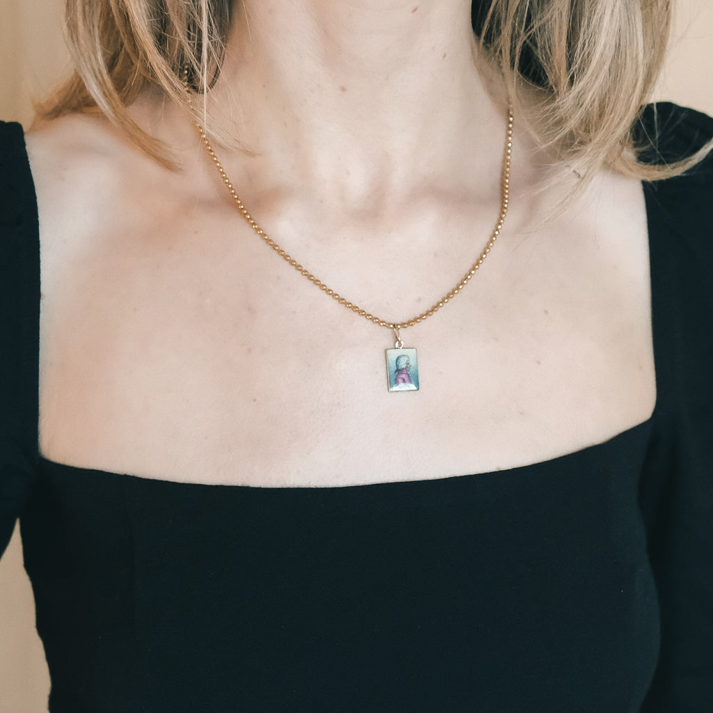 Austrian Enamel Mozart Pendant - Lost Owl Jewelry