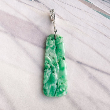 Carved Jade Aubergine Pendant - Lost Owl Jewelry