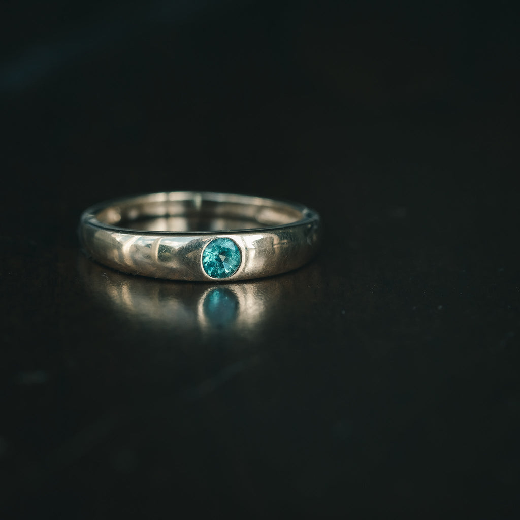 Contemporary Seafoam Aquamarine Band - Lost Owl Jewelry