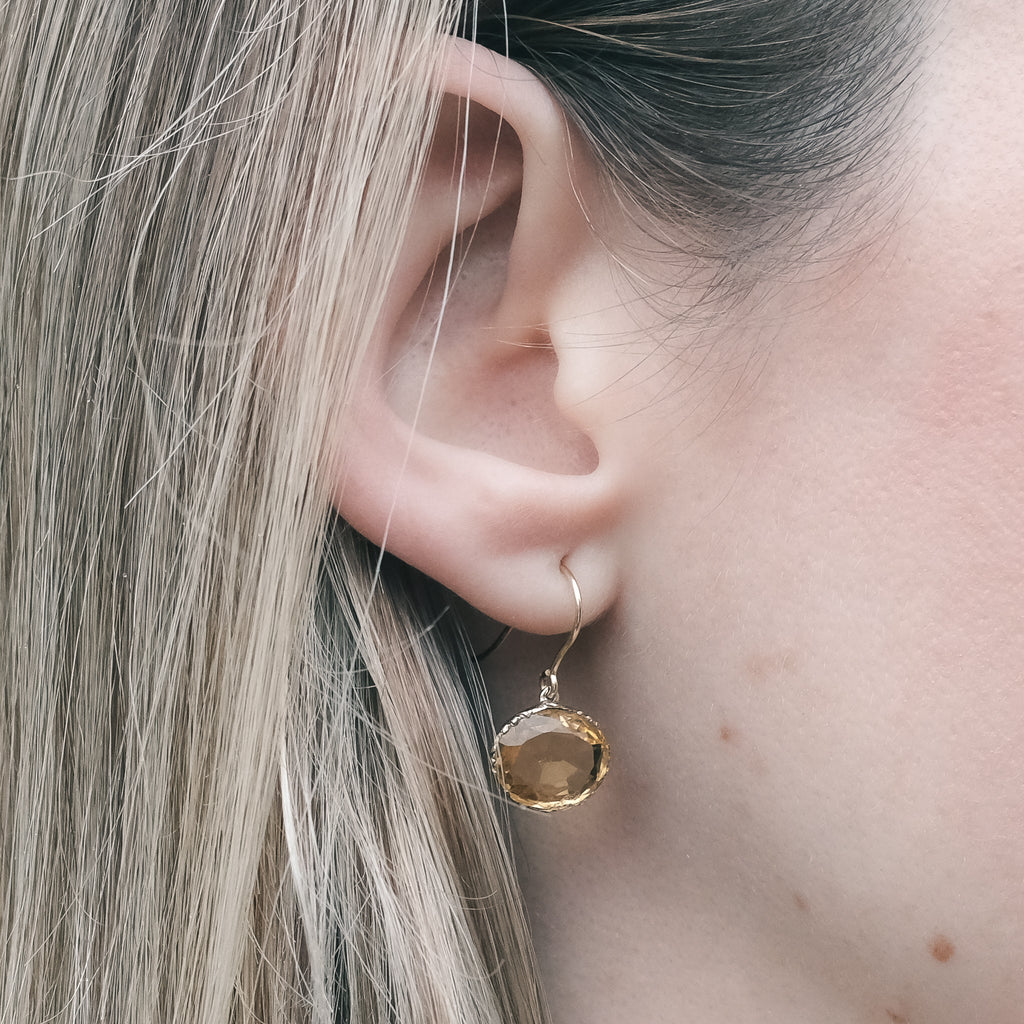 Early Victorian Citrine Earrings - Lost Owl Jewelry