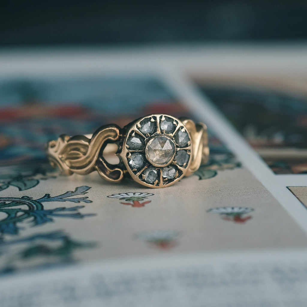 Early Victorian Diamond Cluster Ring - Lost Owl Jewelry