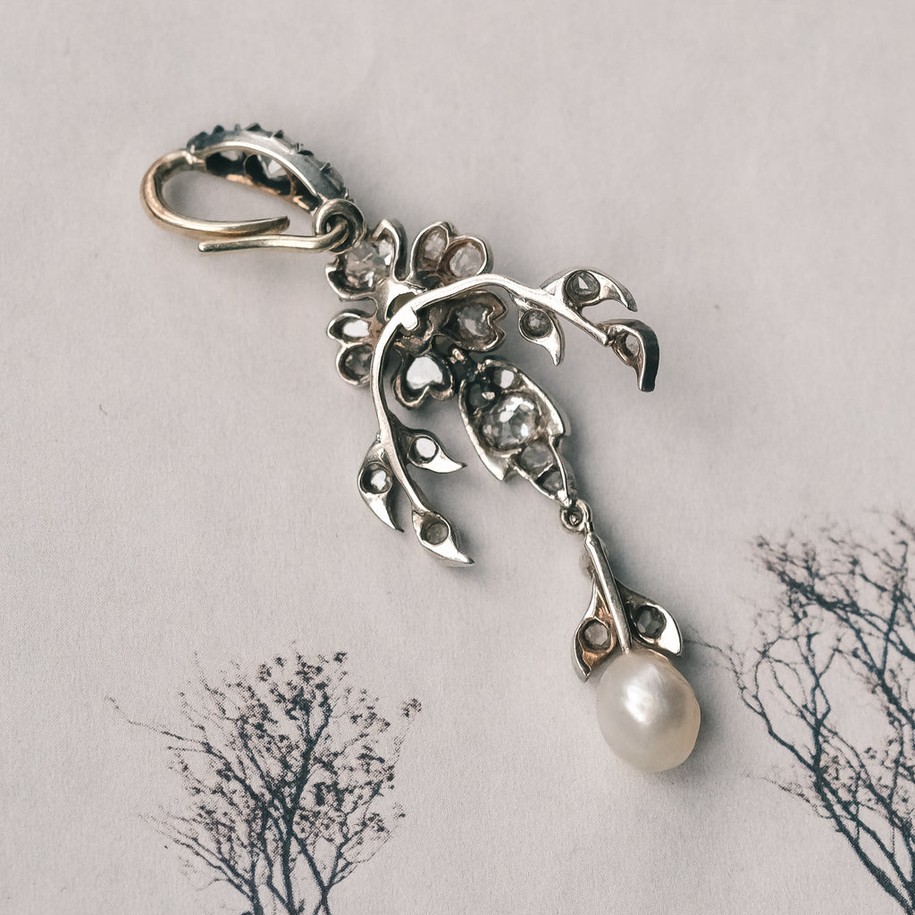 Early Victorian Flower Pendant - Lost Owl Jewelry