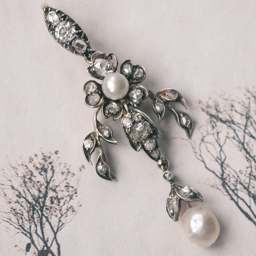 Early Victorian Flower Pendant - Lost Owl Jewelry