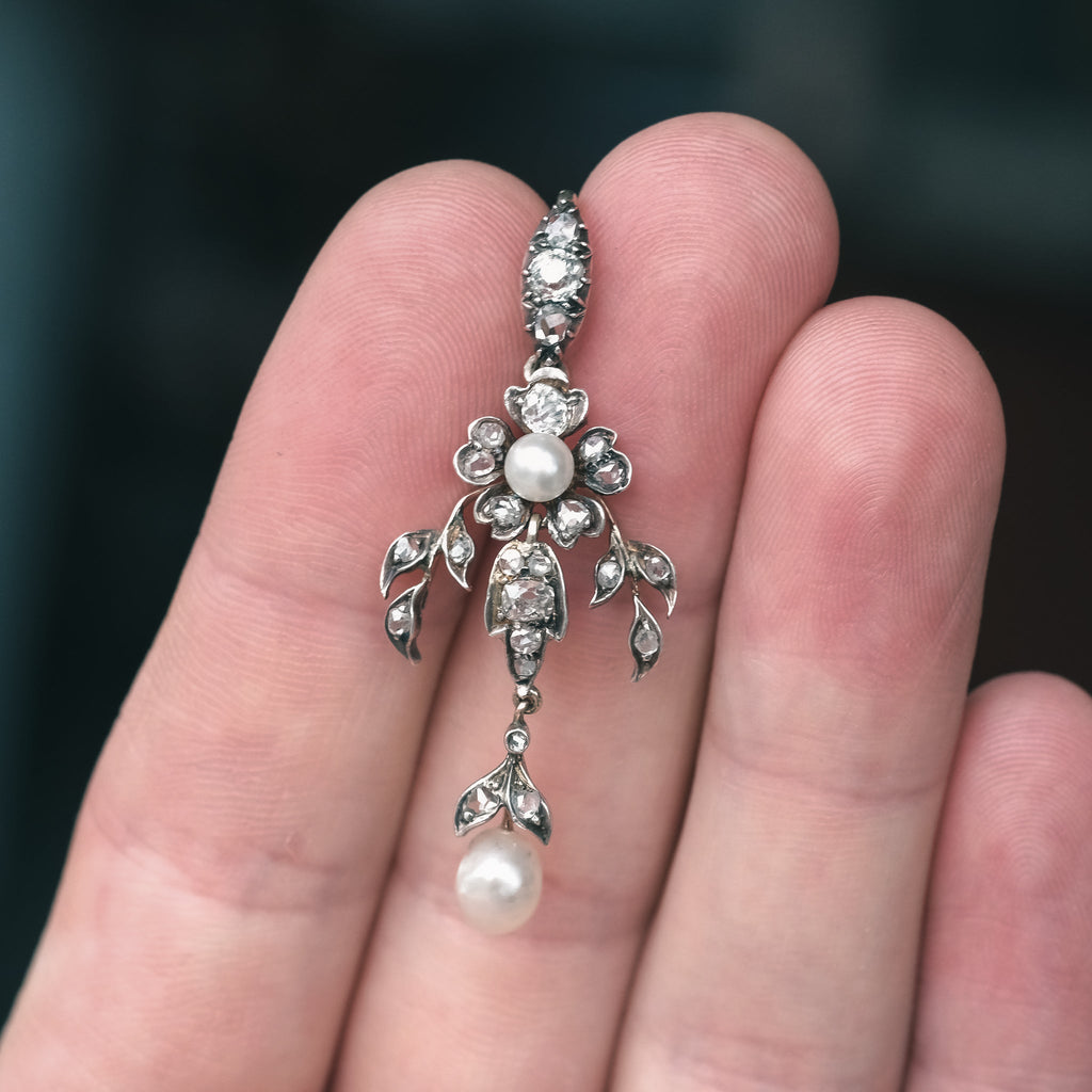 Early Victorian Flower Pendant - Lost Owl Jewelry