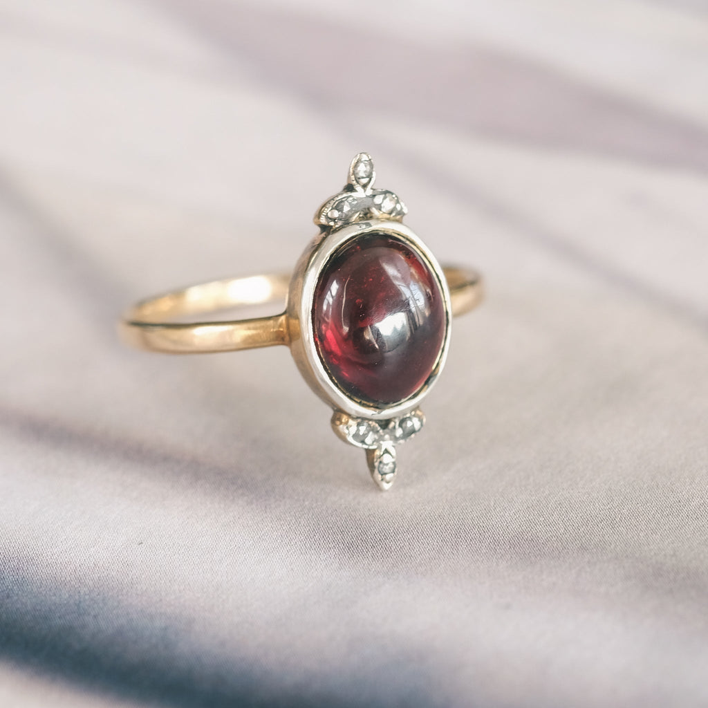 Early Victorian Garnet Ring - Lost Owl Jewelry